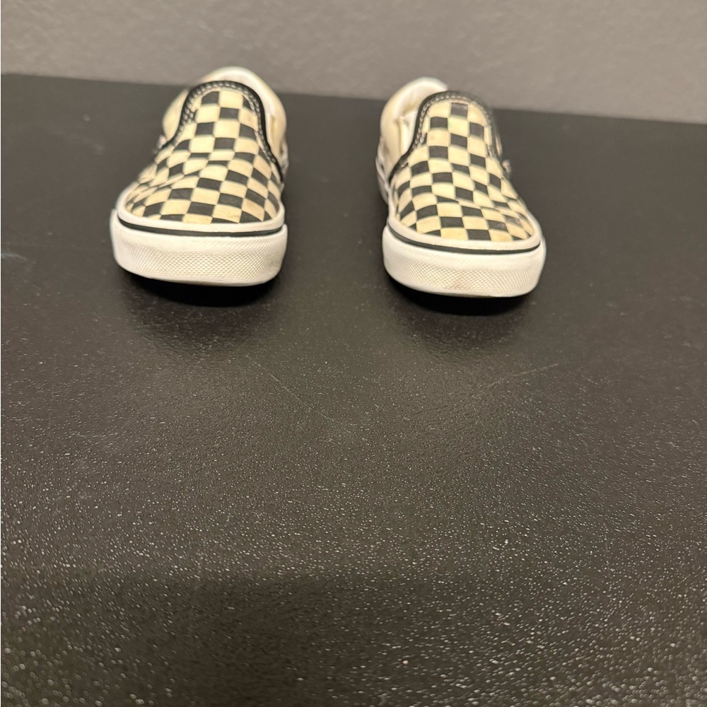 Vans Asher Black White Checkered Slip On Shoes Toddler 11
